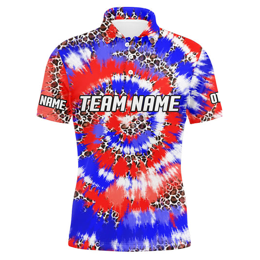 American Flag Tie Dye Bowling Shirts For Men, Custom Bowling Team Jerseys IPHW4527