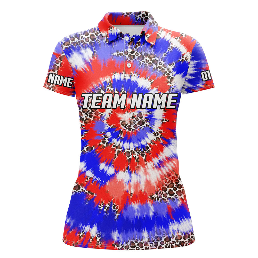 American Flag Tie Dye Bowling Shirts For Women, Custom Bowling Team Jerseys IPHW4527