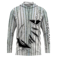 Load image into Gallery viewer, Striped Bass Fishing scales Custom Long Sleeve performance Fishing Shirts, personalized Fishing apparel - IPH1924