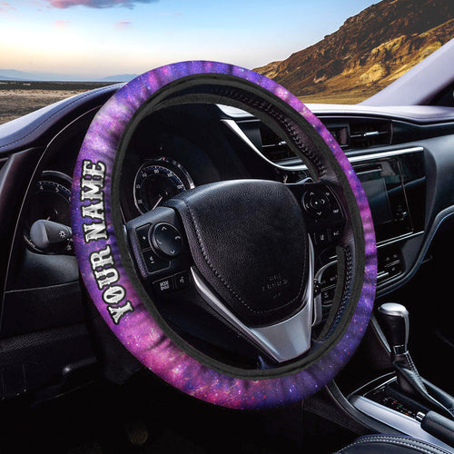 Pink Purple outer space universe galaxy Steering Wheel Cover, personalized astrology print Car Accessories  - IPHW1021