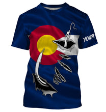 Load image into Gallery viewer, Colorado Flag 3D Fish hook Custom Long Sleeve performance Fishing Shirts IPHW475