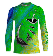 Load image into Gallery viewer, Mahi Mahi Fish skin Fish hook Custom Long Sleeve Fishing Shirts, personalized performance Fishing Shirts - IPHW1293