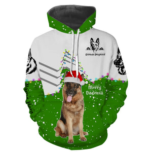 Cute funny German Shepherd Christmas 3D All over Sweatshirt, Long sleeve, Zip up, Hoodie shirt styles to choose for Dog lovers - IPH2160