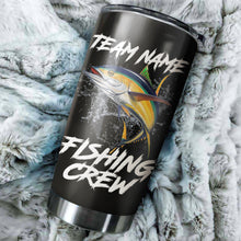 Load image into Gallery viewer, Yellowfin Tuna Fishing Tumbler Crew Customize name Stainless steel beer, coffee Tumbler cup - Personalized Fishing gift fishing team - IPH1194
