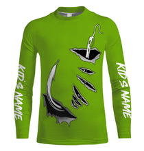 Load image into Gallery viewer, Fish hook Custom Green Long Sleeve performance Fishing Shirts Fishing jerseys - IPHW1366
