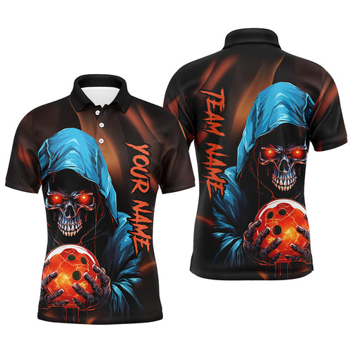 Bowling Grim Reaper Custom Men Bowling Polo Shirts Skull Bowling Team Jerseys Bowler Outfit IPHW5339