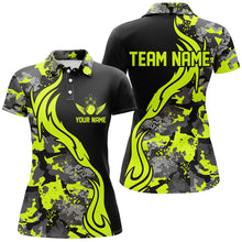 Load image into Gallery viewer, Green Camo Custom Bowling Team Shirts Personalized Bowling League Shirts For Women IPHW5516