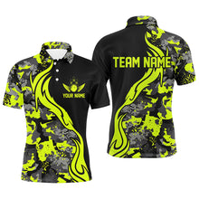 Load image into Gallery viewer, Green Camo Custom Bowling Team Shirts Personalized Bowling League Shirts For Men IPHW5516