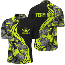 Load image into Gallery viewer, Green Camo Custom Bowling Team Shirts Personalized Bowling League Shirts For Men IPHW5516