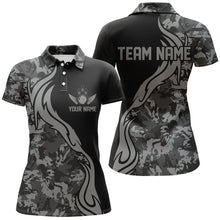 Load image into Gallery viewer, Personalized Gray Camo Bowling Shirts For Women Custom Bowling Team Jerseys Bowlers Outfits IPHW5520