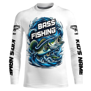 Custom Largremouth Bass Long Sleeve Tournament Fishing Shirts, Uv Protection Bass Fishing Shirt IPHW5937