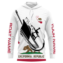 Load image into Gallery viewer, Custom Deep Sea Fishing Shirts With Boat Name, California Flag Saltwater Fishing Shirts IPHW4905