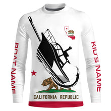 Load image into Gallery viewer, Custom Deep Sea Fishing Shirts With Boat Name, California Flag Saltwater Fishing Shirts IPHW4905