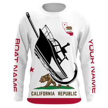 Load image into Gallery viewer, Custom Deep Sea Fishing Shirts With Boat Name, California Flag Saltwater Fishing Shirts IPHW4905