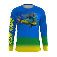 Load image into Gallery viewer, Mahi Mahi (Dorado) Fishing UV protection quick dry customize name long sleeves shirt UPF 30+ personalized gift for Fishing lovers - IPH1719