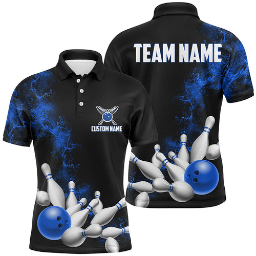 Custom Name Unisex Strike Bowling Team Shirts For Men And Women, Bowlers Outfit | Teal Blue IPHW6014