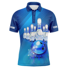 Load image into Gallery viewer, Custom Blue Bowling Shirts For Men, Team Bowling Jerseys Polo Shirts IPHW4176