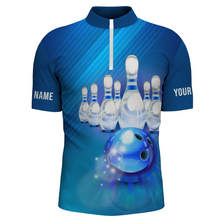 Load image into Gallery viewer, Custom Blue Bowling Shirts For Men, Team Bowling Jerseys Polo Shirts IPHW4176