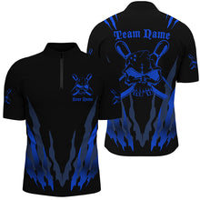 Load image into Gallery viewer, Custom Bowling Shirts For Men And Women, Skull Bowling Team Shirts Bowling Pin | Blue IPHW4482