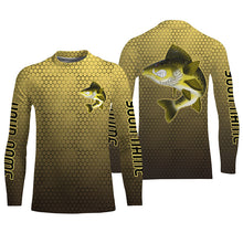 Load image into Gallery viewer, Personalized Angry Walleye Fishing jerseys, Walleye Long sleeve performance Fishing Shirts IPHW3413