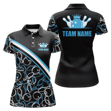 Load image into Gallery viewer, Custom Bowling Shirts For Women, Bowling Queen Team Jerseys Bowling Ball And Pins | Blue IPHW4505