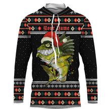 Load image into Gallery viewer, Ugly sweater pattern Christmas Bass Fishing Custom All over Shirts, Mery Fishmas shirt fishing gifts IPHW3699