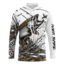 Load image into Gallery viewer, Trout Fly Fishing Camo Custom Long Sleeve Fishing Shirts, Flyfishing Trout Tournament Shirt IPHW5590