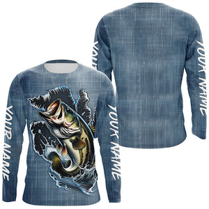 Custom Largemouth Bass Long Sleeve Tournament Fishing Shirts, Bass Fishing All Over Printed Shirt IPHW6147