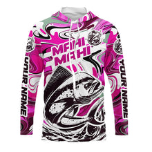 Load image into Gallery viewer, Custom Mahi Mahi Long Sleeve Uv Protection Fishing Shirts, Mahimahi Performance Shirts | Pink Camo IPHW6151