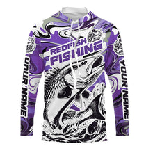 Load image into Gallery viewer, Redfish Fishing Custom Performance Long Sleeve Uv Shirts, Saltwater Camo Fishing Shirt | Purple IPHW6158
