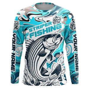 Custom Striped Bass Long Sleeve Fishing Shirts, Multi-Color Striper Fishing Jerseys IPHW5923