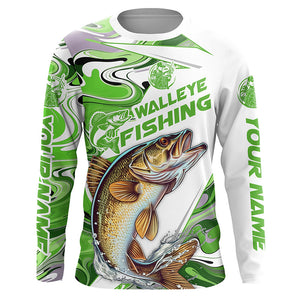 Custom Walleye Fishing Jerseys, Multi-Color Walleye Long Sleeve Tournament Fishing Shirts IPHW5925