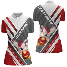 Load image into Gallery viewer, Custom Red Bowling Shirts For Women Red Bowling Team Jerseys Bowlers Outfits IPHW5494