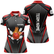 Load image into Gallery viewer, Custom Flame Bowling Team Jerseys Red Bowling Shirts For Women Bowlers Outfits IPHW5497