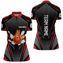 Load image into Gallery viewer, Custom Flame Bowling Team Jerseys Red Bowling Shirts For Women Bowlers Outfits IPHW5497