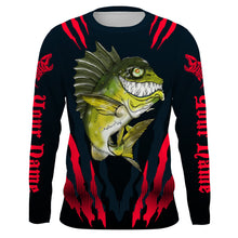 Load image into Gallery viewer, Angry Bass Fishing Custom Long sleeve Fishing Shirts, Bass fish reaper fishing jerseys | red IPHW3376