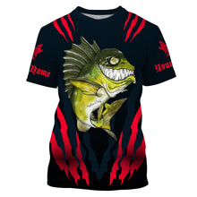 Load image into Gallery viewer, Angry Bass Fishing Custom Long sleeve Fishing Shirts, Bass fish reaper fishing jerseys | red IPHW3376