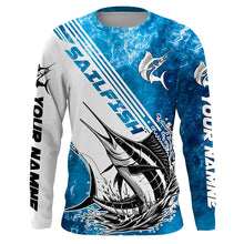 Load image into Gallery viewer, Personalized Sailfish Fishing Saltwater Long Sleeve Fishing Shirts, Sailfish Fishing Jerseys  IPHW5636