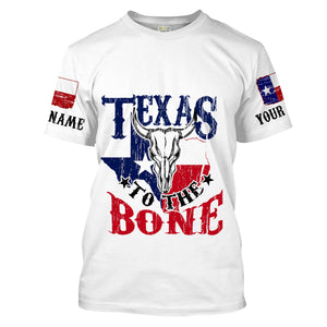 Texas Cow Skull Texas Flag Custom All over print Shirts, Personalized Texas Shirts - IPHW1042