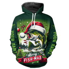 Load image into Gallery viewer, Merry Fishmas Largemouth Bass Custom Christmas Fishing Shirts, Personalized Xmas Fishing Gifts IPHW5550