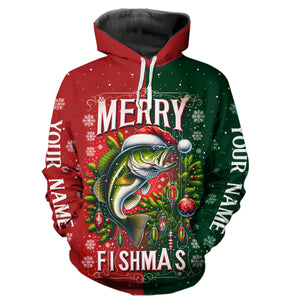 Merry Fishmas Bass Custom  Christmas Fishing Shirts Fisherman'S Fishing Gifts IPHW5552