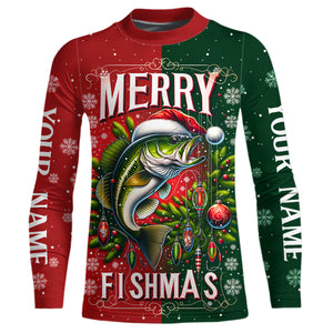 Merry Fishmas Bass Custom  Christmas Fishing Shirts Fisherman'S Fishing Gifts IPHW5552