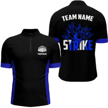 Load image into Gallery viewer, Personalized Strike Bowling Team Shirts Mens Bowling Shirts Bowling League Jerseys | Blue IPHW5513