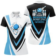 Load image into Gallery viewer, Custom bowling polo shirts for women I&#39;m not swearing, I&#39;m using my bowling words blue bowl shirts NQS6631