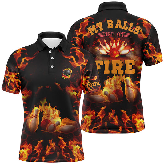 Custom bowling shirt for men – personalized team jersey front view