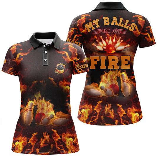 Custom bowling shirt for women – personalized team jersey front view