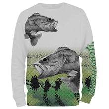 Load image into Gallery viewer, Largemouth Bass Fishing Customize Name 3D All Over Printed Shirts For Adult And Kid Personalized Fishing Gift NQS266