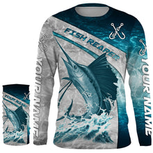 Load image into Gallery viewer, Personalized Sailfish Fishing jerseys blue water sea camo, Long Sleeve Fishing tournament shirts NQS3722