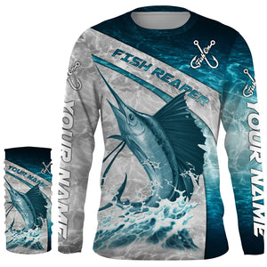 Personalized Sailfish Fishing jerseys blue water sea camo, Long Sleeve Fishing tournament shirts NQS3722