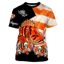 Load image into Gallery viewer, Rockfish Fishing Customize Name UV protection quick dry UPF 30+ long sleeves fishing shirts, rockfish hoodie NQS2489